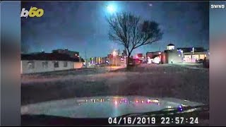 Look UP! Police Dashcam Captures Falling Meteor That Lights Up The Sky!