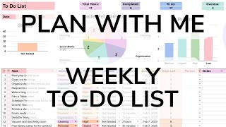 Información Plan My Weekly To-Do List With Me | Stay Organized With a Spreadsheet Guía