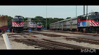 Burlington route heritage unit at Aurora yard 