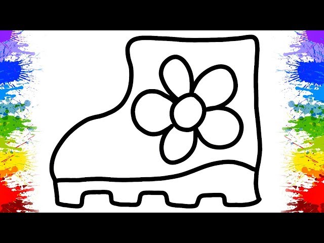 Desenho de Pintar Sapatos de Princesa para Crianças