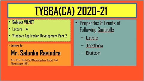 Windows Application Programming in VB.NET PART - 2