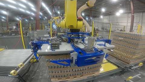 Palletizing System Featuring FANUC M-410iB Palletizing Robot and Schmalz EOAT by Adaptec Solutions