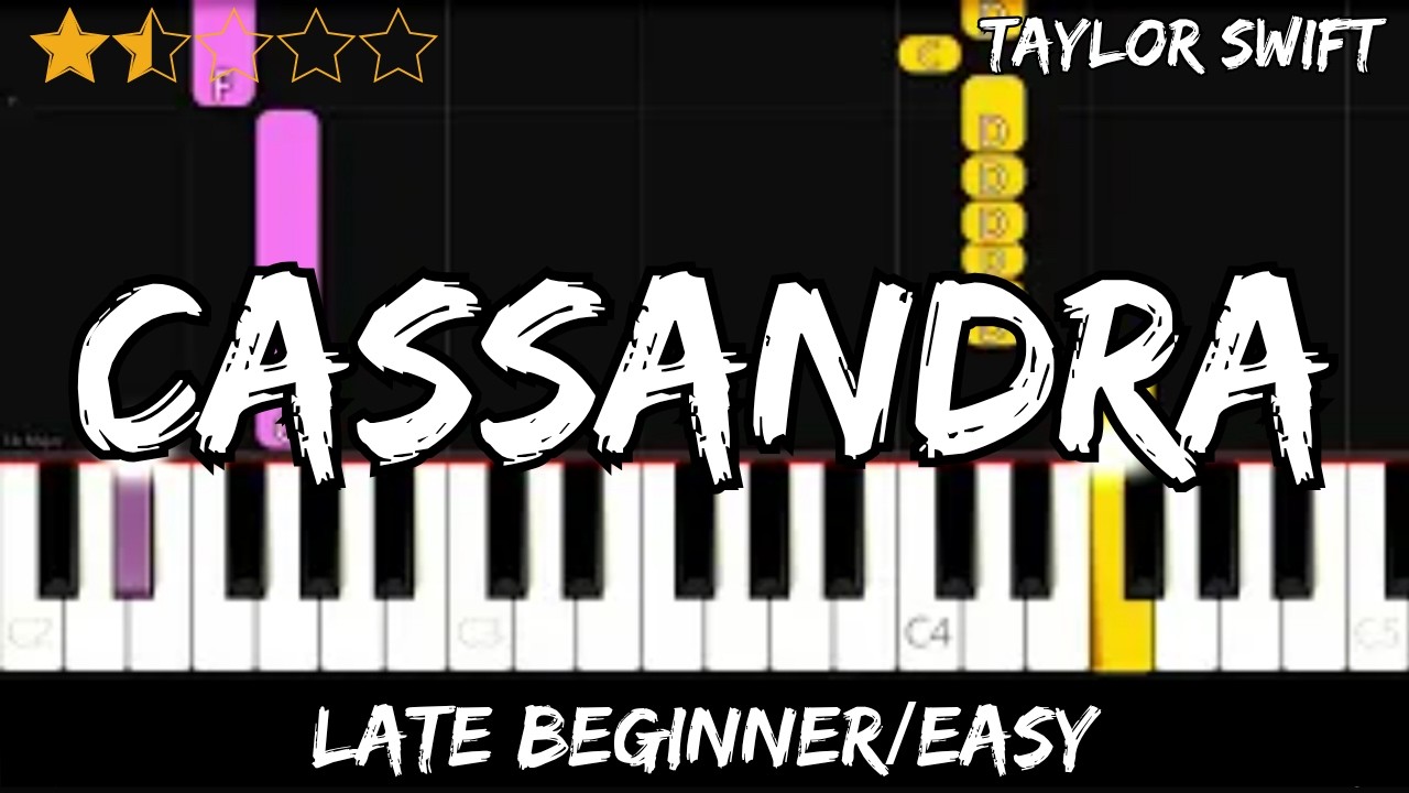 Taylor Swift - Cassandra - Late Beginner / Easy Piano Tutorial - For 2 ...