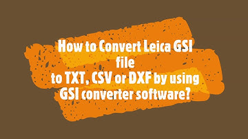 How to Convert Leica GSI file to TXT and CSV?
