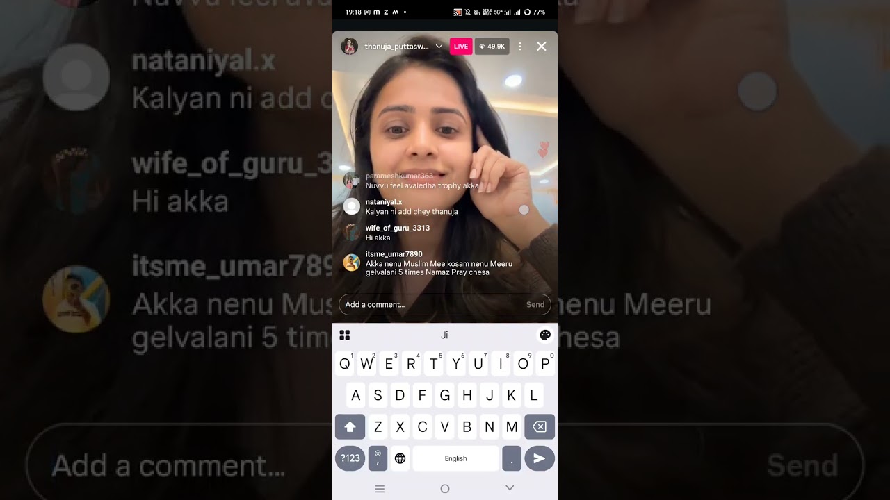Thanuja puttaswamy recent live 😍😍