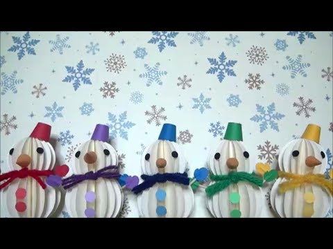 ペーパークラフト クリスマス飾り 雪だるまの作り方 Diy Paper Craft Christmas Decoration Snowman Youtube
