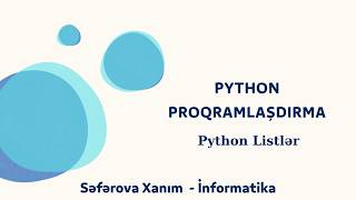 Python listlər - append, insert, del, remove, sort, reverse #informatika  #python#proqramlaşdırma