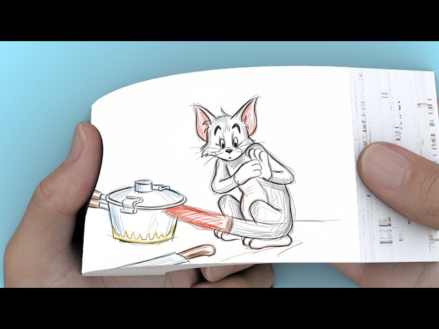 Tom & Jerry Pressure Cooker Explosion Redrawn (3D Flipbook) - YouTube