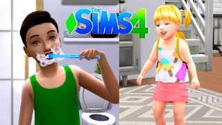 Sims 4 Rutina de Mañana con 2 Niños - Bebe Goldie y Titi Plus Español