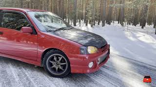 Тойота старлет гланза турбоToyota BOOST Starlet TURBO BLITZ Glanza V winter russia siberia 4k