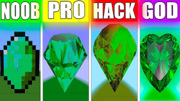 NOOB VS PRO VS HACKER VS GOD EMERALD Minecraft Pixel Art
