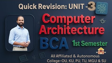 Computerarchitectuur UNIT 3 Snelle herhaling 2025-26 BCA I Semester 1e Semester Imp OU PU