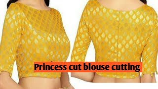 Princess cut blouse cutting in hindi//how to make princess cut blouse cutting