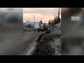 Аварийный паровозик на ул  Комсомольской