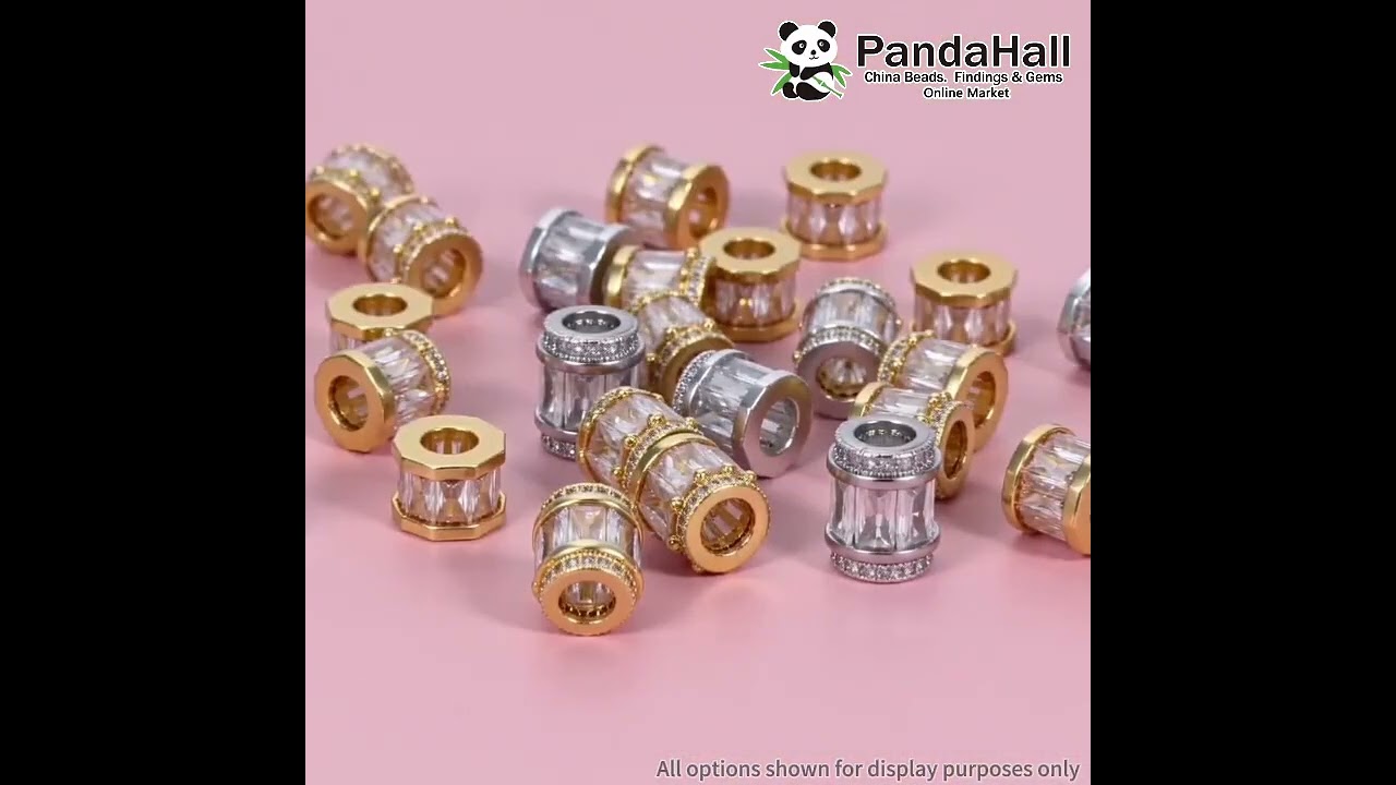 Beadthoven - 16 ciondoli a forma di corona di re con perline micro pavé di zirconia cubica trasparente, per discoteca, perline piatte e rotonde, distanziatori per gioielli, foro da 1 a 7