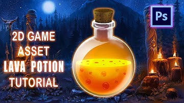 Lava Potion Game Assets Photoshop Tutorial | Digital Painting | Digital Art | Urdu/ Hindi