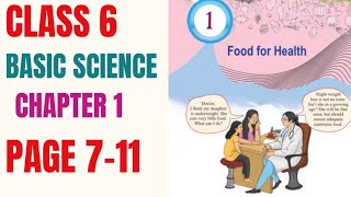 Class 6 basic science chapter one food for health|new syllabus