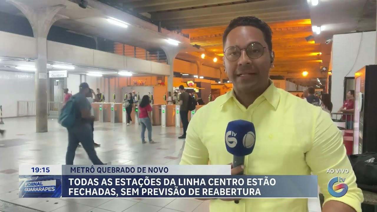 Linha Centro do Metrô do Recife é interditada por falha elétrica
