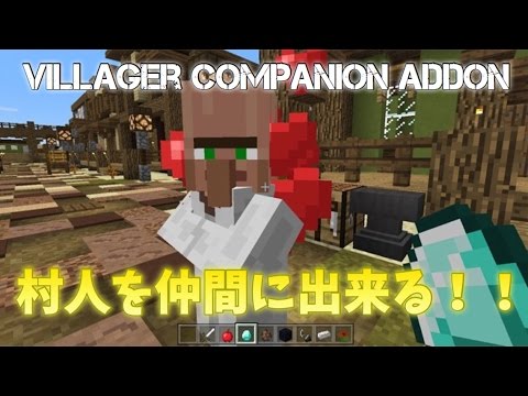 Addon紹介 村人を仲間に出来るアドオン Mcpe Ver 0 16 Youtube