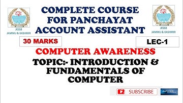#Accountassistant || Computer Awareness || Introduction and Basics of Computer || Part-1