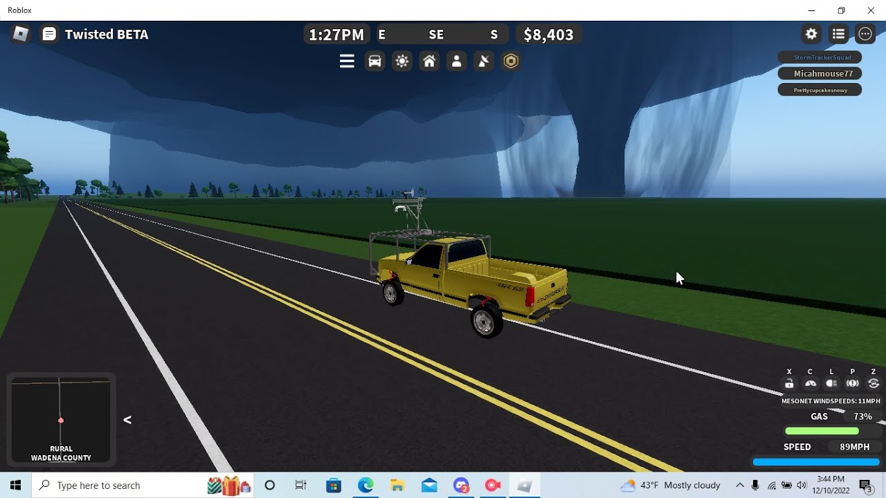 Storm Chasing During a Massive Nader in Twisted in Roblox - YouTube