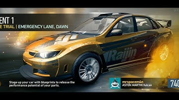 Aston Martin Vulcan Day 1 Race 1 Speed Breakers SE NFS No Limits