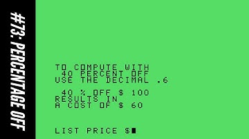 #73: Percentage Off (101 Programming Tips & Tricks for the TI-99/4A Home Computer)