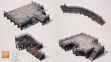 [Houdini Digital Asset] Procedural Wooden Platform Generator for Unreal Engine 5
