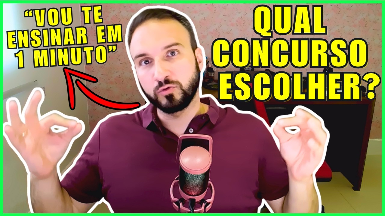 ESCOLHA SEU CONCURSO EM 1 MINUTO ✅ Como Escolher Uma Área de Concurso Para Estudar?