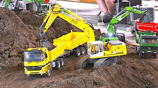 LOTS OF RC EXCAVATORS AND TRUCKS AT HUGE CONSTRUCTION SITE / MODELL TRUCK NORD 2024