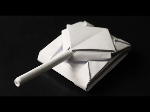 How to make a tank out of paper. Origami tank