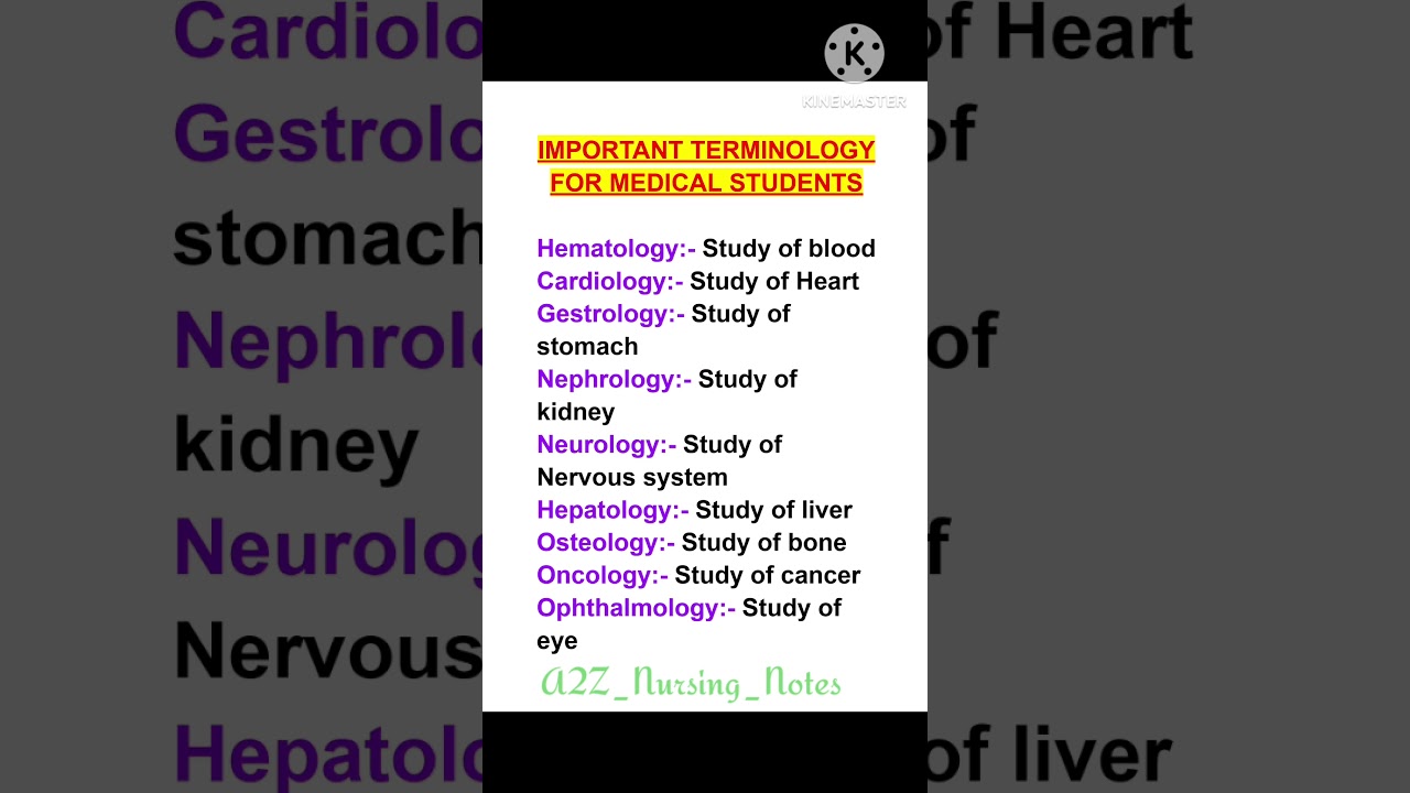Important terminology for medical students || Basic knowledge