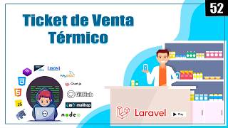 52 Ticket de Venta Térmico en Laravel Formato 80mm, Número a Letras y CódigoQR🧾🖨️Sistema de Farmacia