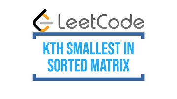 kth smallest element in a sorted matrix