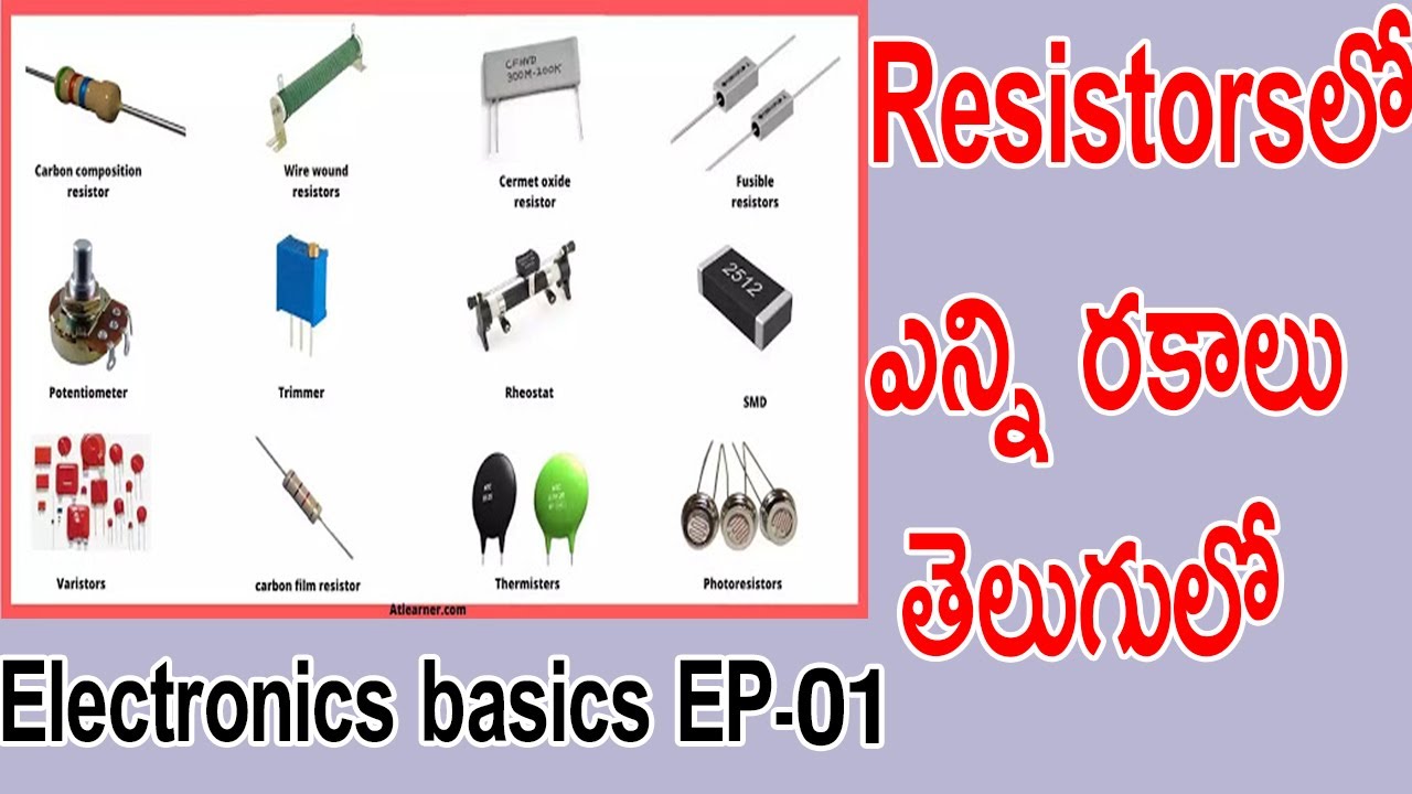 Types of resistors in Telugu Electronics Basics EP01 part2 YouTube