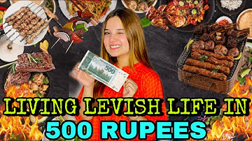 Living Lavish Life 🍖❤️‍🔥🌭🍱 for 24 hours | 500 RUPEES 😳😭| Toughest Challenge😢😱|BY RABEECA KHAN |