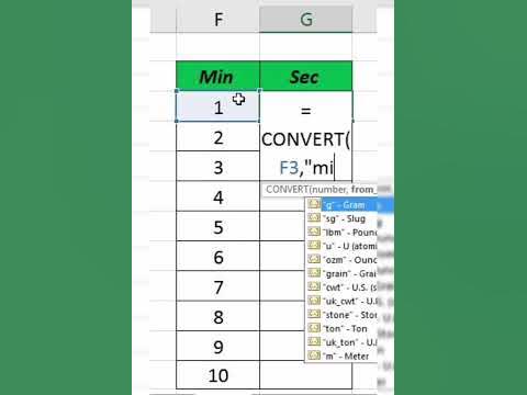 How to convert min into sec in Ms Excel (The Easy Way)#msexcel # ...