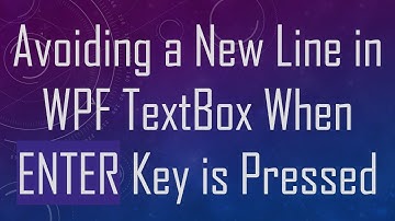 Avoiding a New Line in WPF TextBox When ENTER Key is Pressed