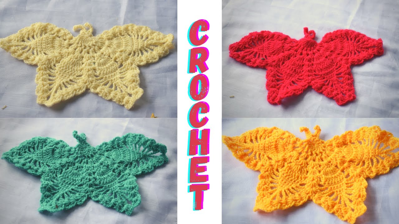 How to Knit Crochet Butterfly? Crochet Butterfly Tutorial I Pabitra Silai Bunai