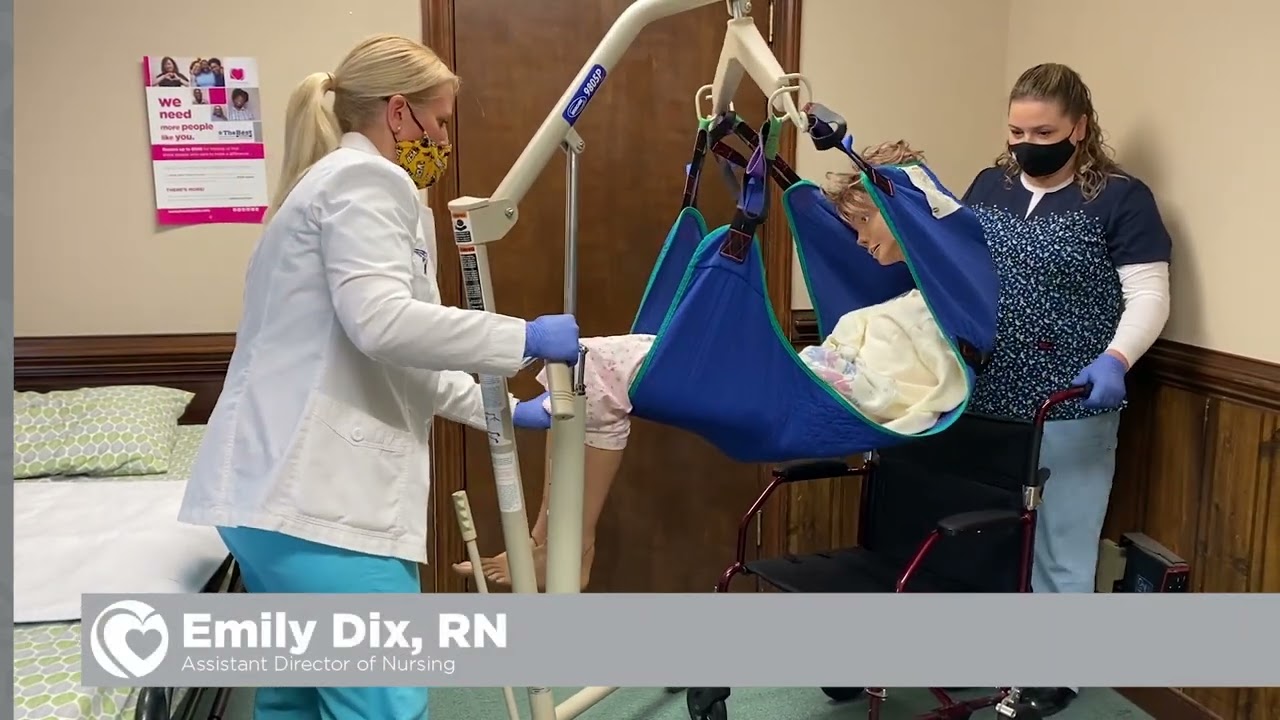 Hoyer lift wheelchair transfer positioning