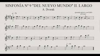 SINFONÍA Nº9  “DEL NUEVO MUNDO” 2º mov:  Eb Inst (saxo alto, saxo barítono...) (partitura/playback)