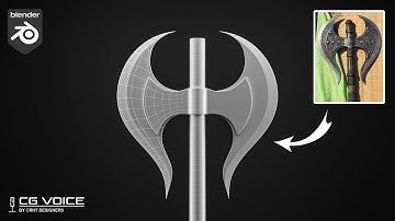 how to model this Double Bladed Battle Axe in blender _ blender modeling