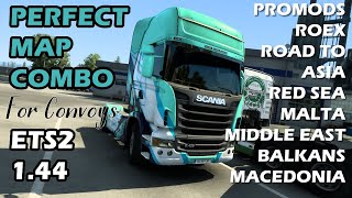 ETS2 1.44 Perfect Map Combo for Convoys with Promods, Middle East, Roextended, Road to Asia and more