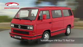 Ck-Modelcars-Video Volkswagen Vw Bus T3 Red Star Baujahr 1993 Rot Kk-Scale