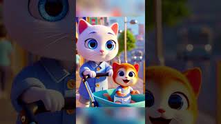 Kitten out of Control - Mom Cat Stressed #cat #funny #cute  #catlover #cartoon #kitten #cutecat