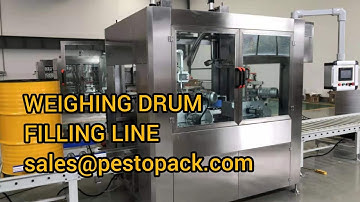 Lube Oil Paint Coating Automatic Weighing Filling Machine Drum Filler For 100L 200L 300L
