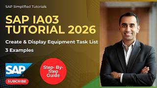 SAP IA03 Tutorial 2026 | Create & Display Maintenance Task List for Equipment | Step-by-Step Guide