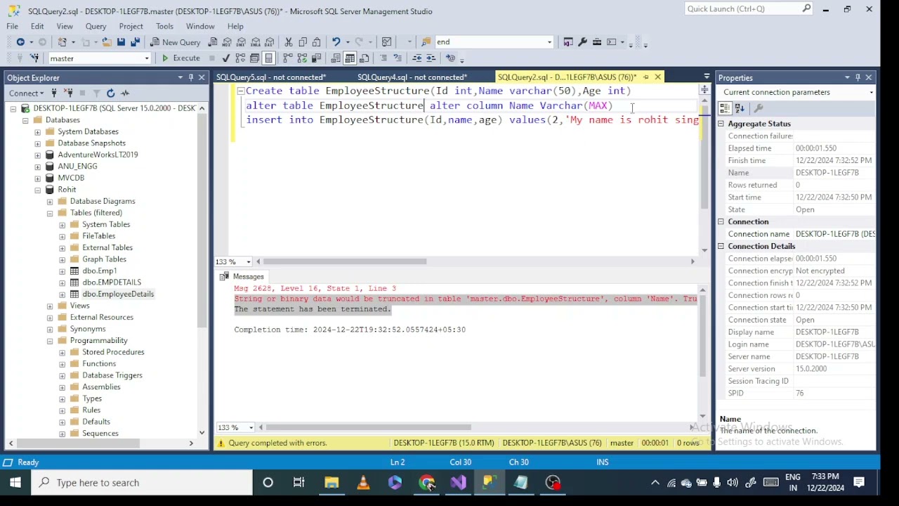 SQL Server String or binary data would be truncated