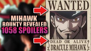 STRAW HATS BOUNTIES, ONE PIECE 1058, MIHAWK AND CROCODILE BOUNTIES, BUGGY BOUNTY