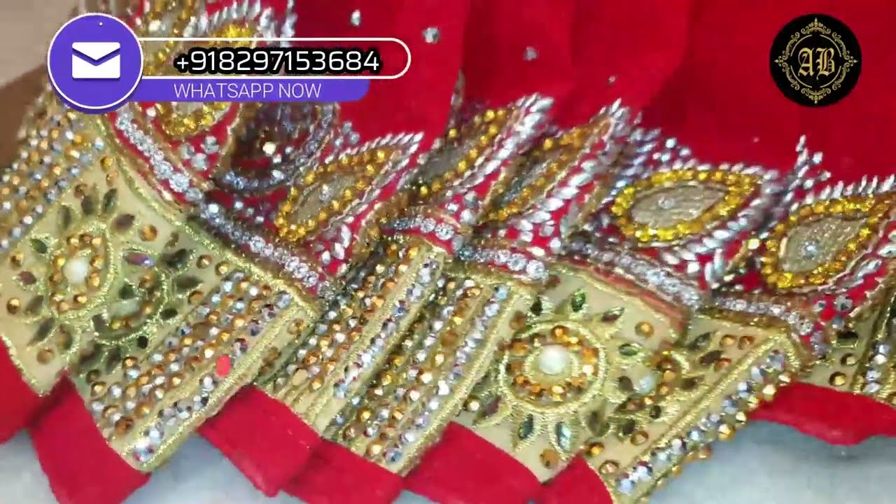 AB-274 Red Chilly Designer Saree || Stone Work || Zari Work || Aairah Boutique || 